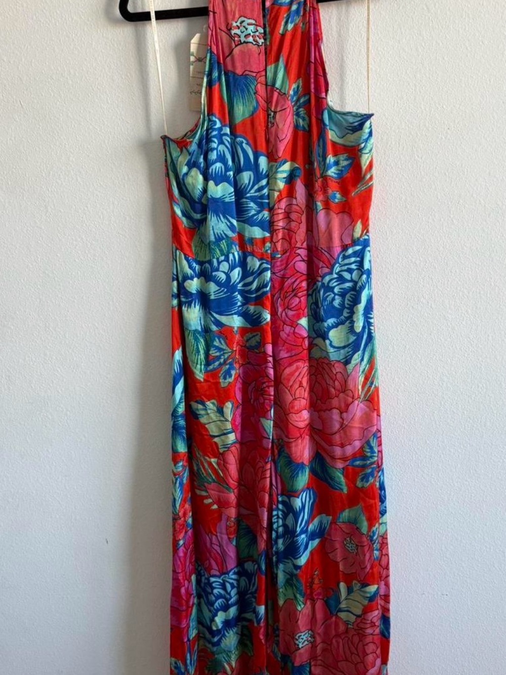 FARM Rio Red Floral Wide-Leg Jumpsuit with Blue & Pink Blooms - Picture 3 of 4